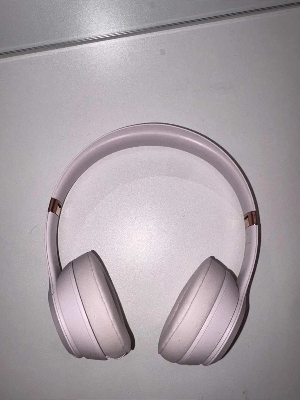 Used Apple Beats Solos Headphones — Light Pink with Rose Gold Trim